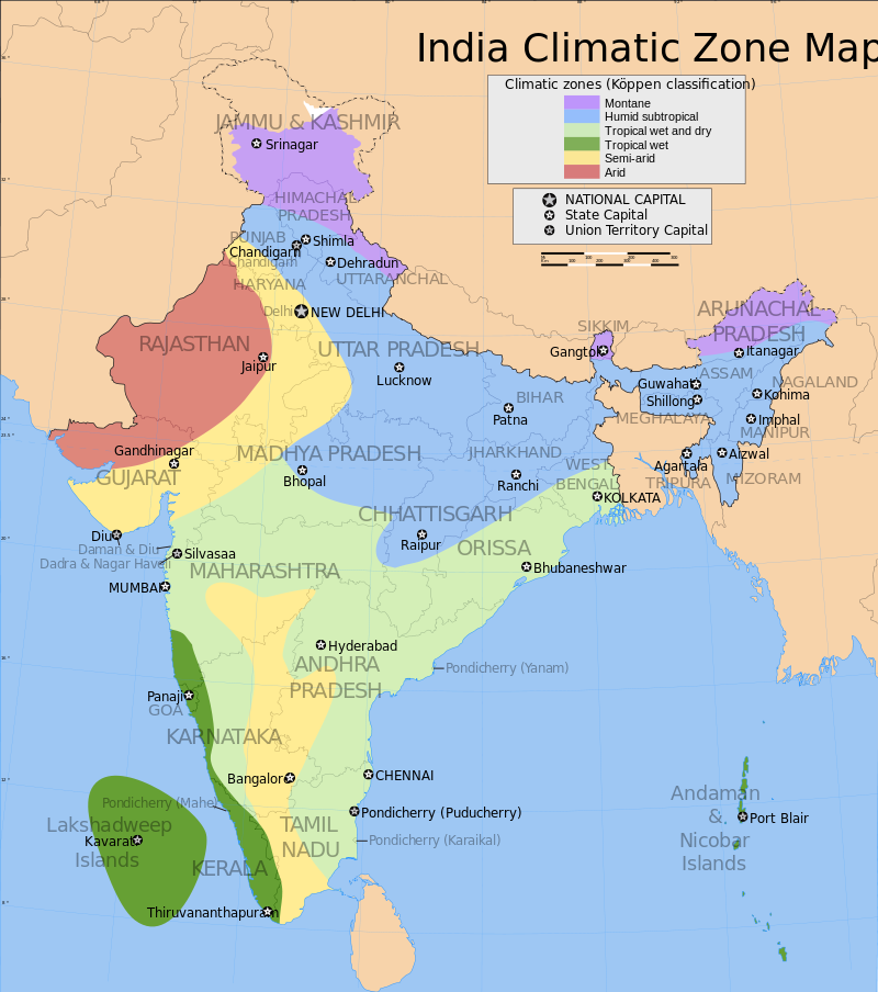 Indien_Klima_Zone_Karte